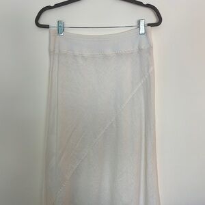 White 100% Linen Fishtail Maxi Skirt